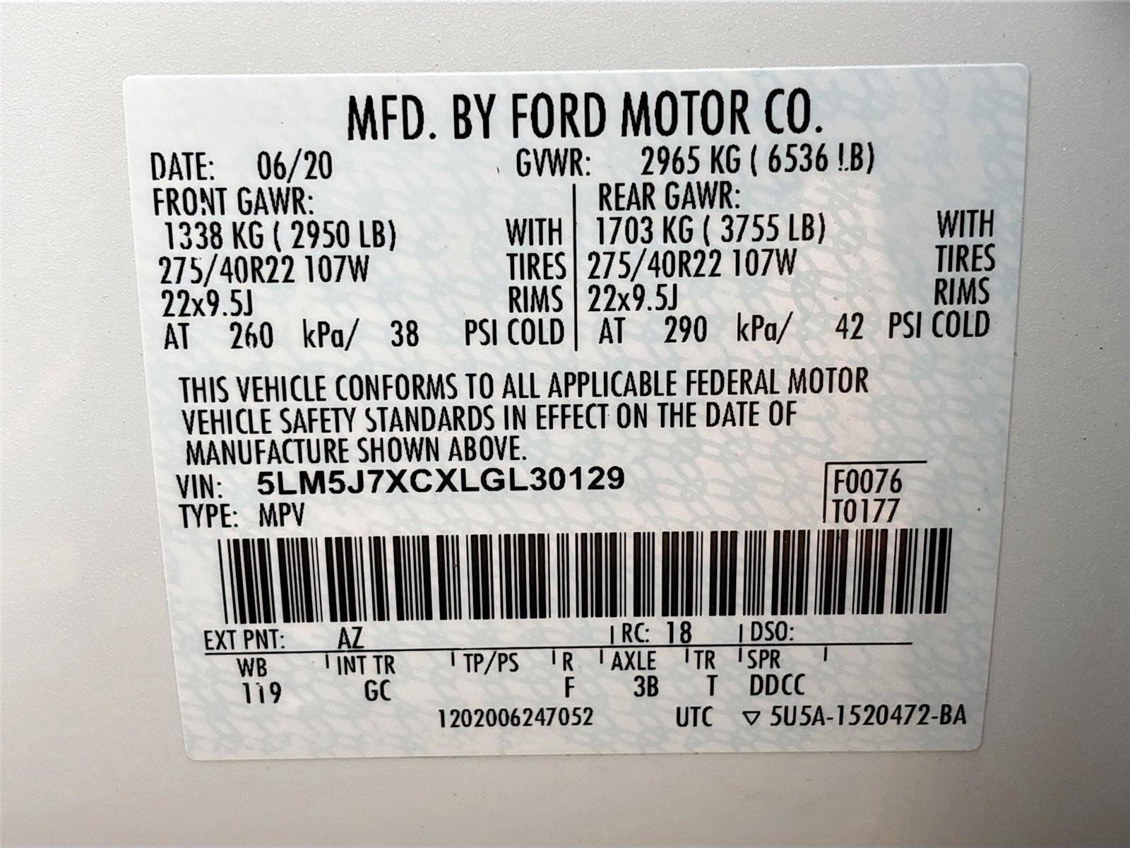 Used 2020 Lincoln Aviator Reserve w/ Equipment Group 202A image 39