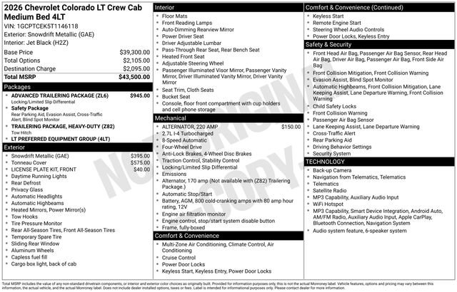Used 2026 Chevrolet Colorado LT w/ Advanced Trailering Package AWD/4WD image 27