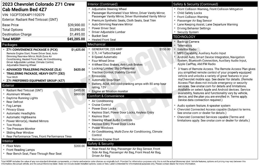 Used 2023 Chevrolet Colorado Z71 w/ Z71 Convenience Package 2 AWD/4WD image 28