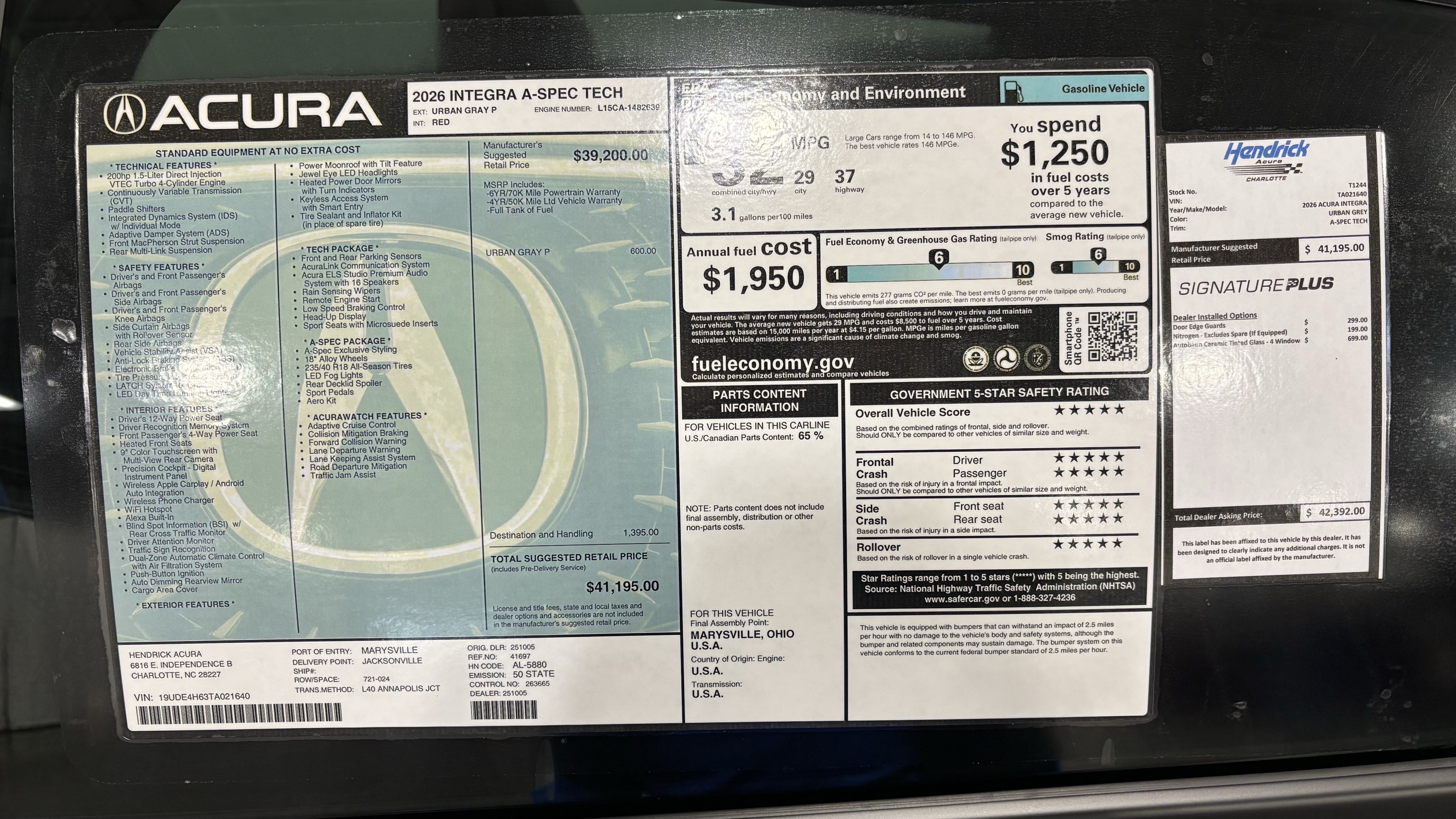 New 2026 Acura Integra A-Spec w/ Technology Package FWD image 33