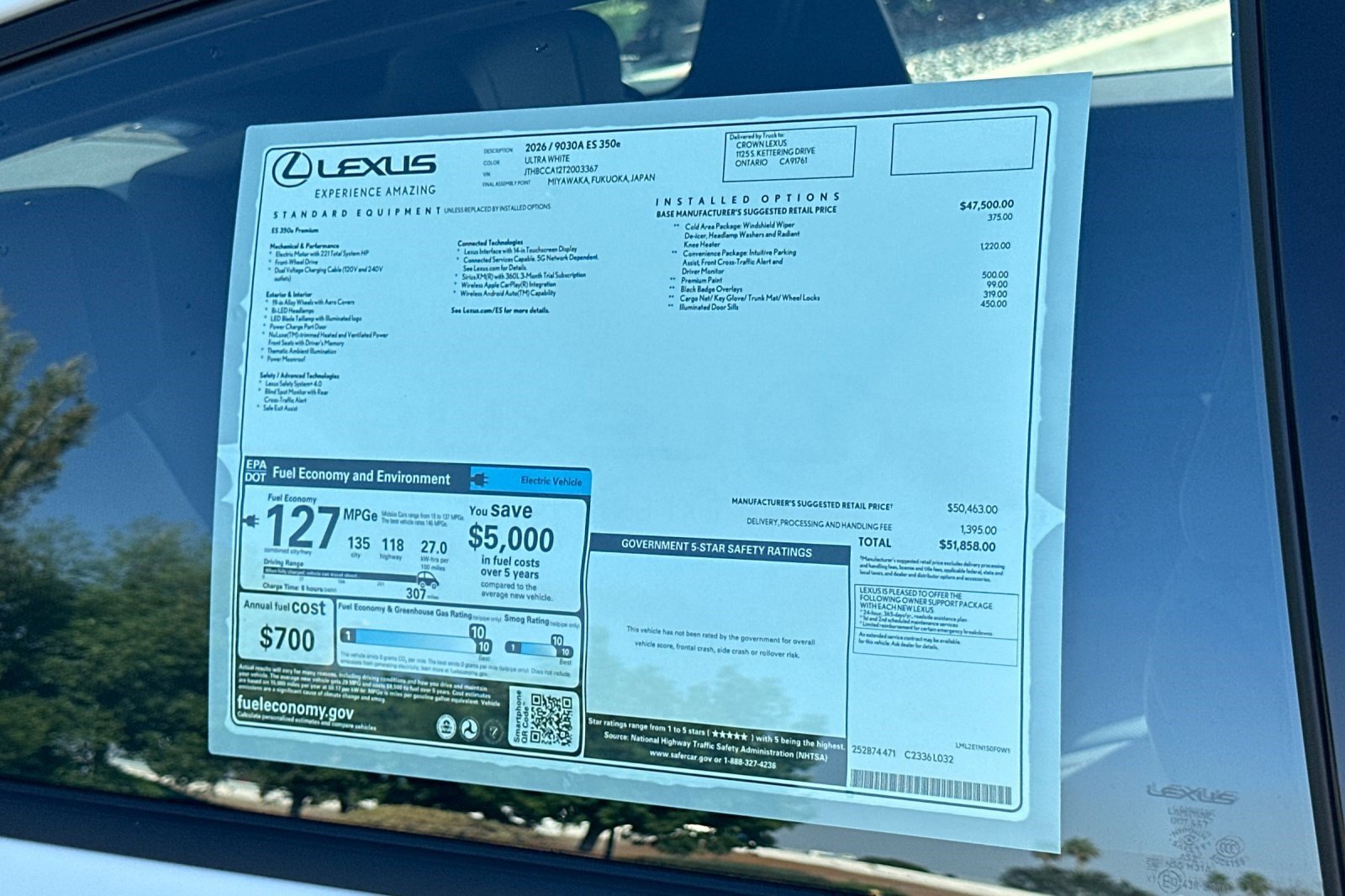 New 2026 Lexus ES 350e w/ Convenience Package FWD image 28