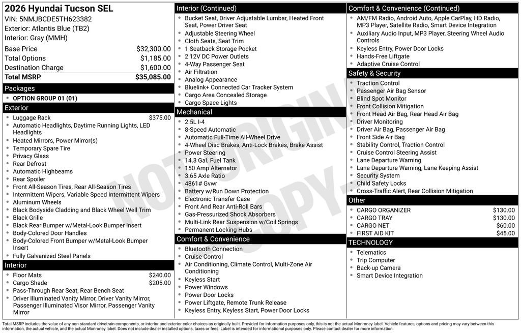 New 2026 Hyundai Tucson SEL AWD/4WD image 5