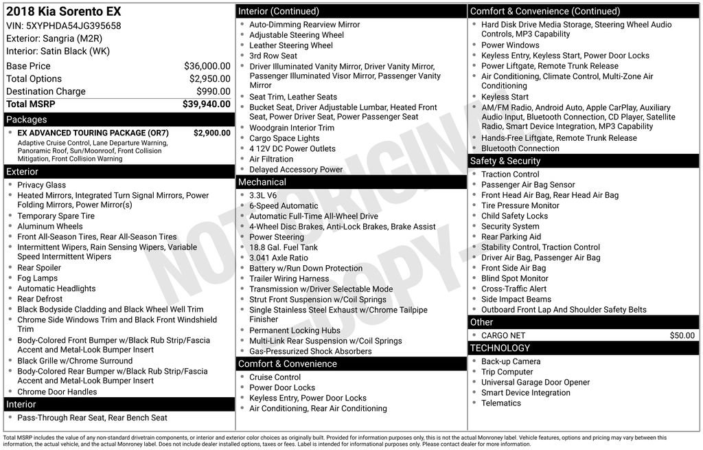 Used 2018 Kia Sorento EX w/ EX Advanced Touring Package image 40