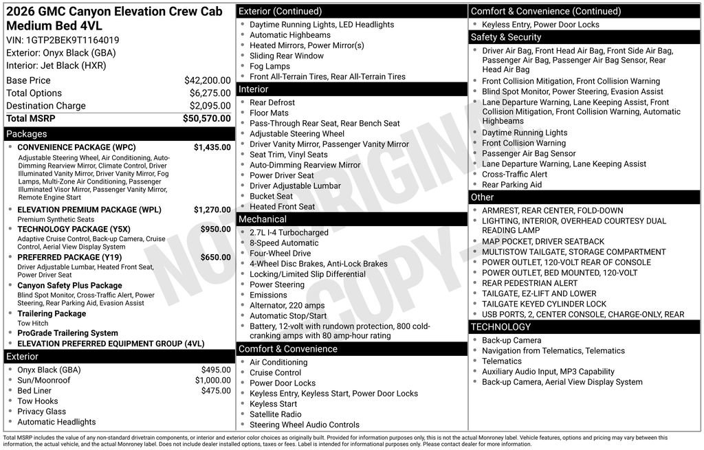 New 2026 GMC Canyon Elevation w/ Convenience Package image 38