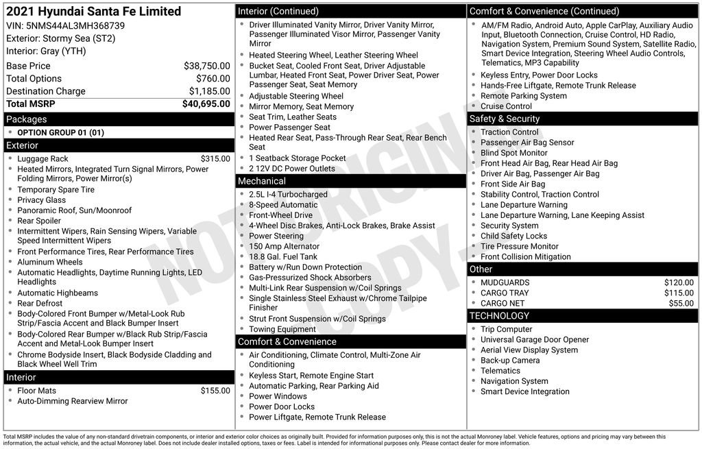Used 2021 Hyundai Santa Fe Limited FWD image 15