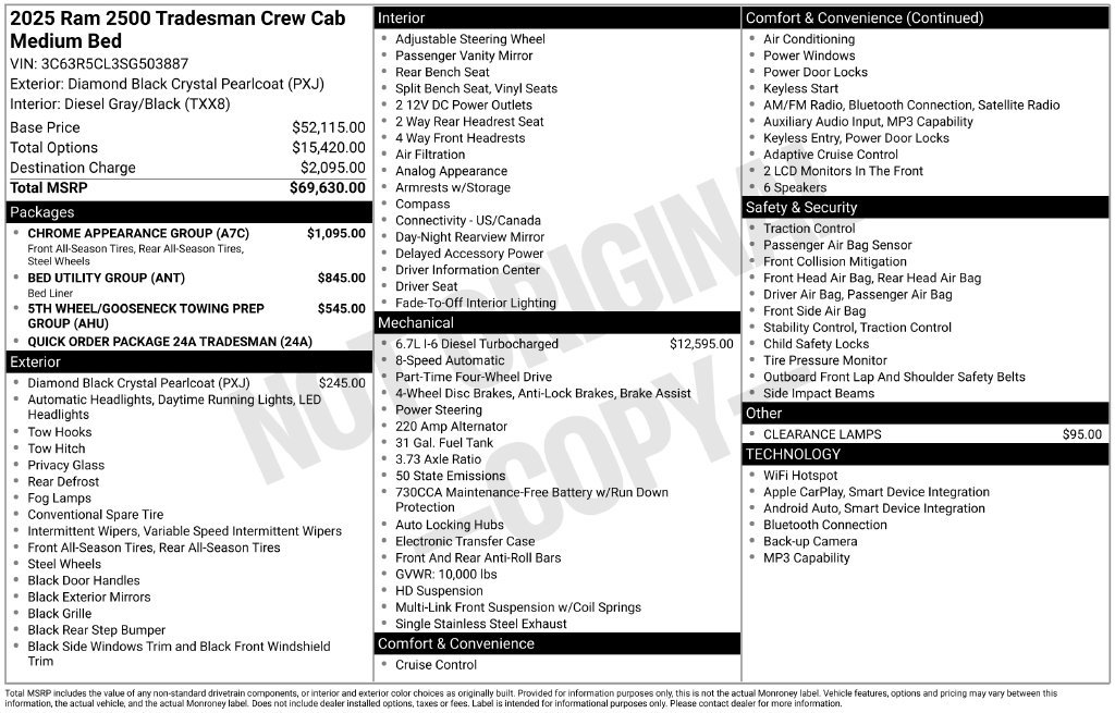 New 2025 RAM 2500 Tradesman w/ Chrome Appearance Group AWD/4WD image 6