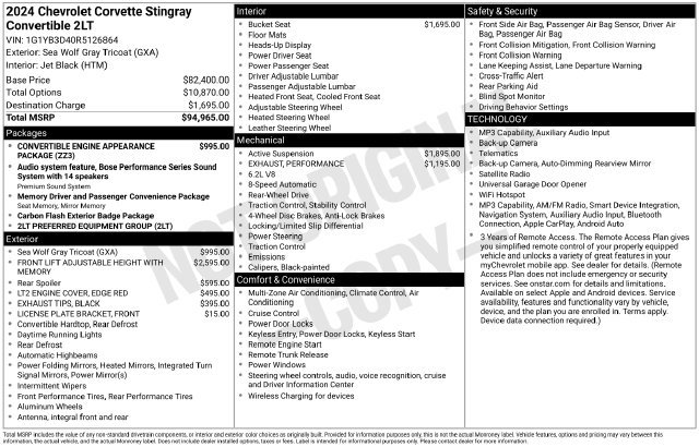Used 2024 Chevrolet Corvette Stingray Preferred Conv RWD image 31