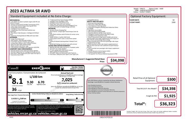 Used 2023 Nissan Altima 2.5 SR AWD/4WD image 6