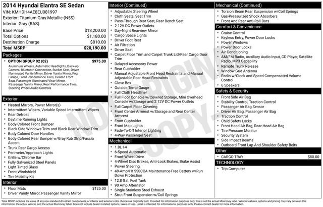 Used 2014 Hyundai Elantra SE w/ Option Group 02 image 10