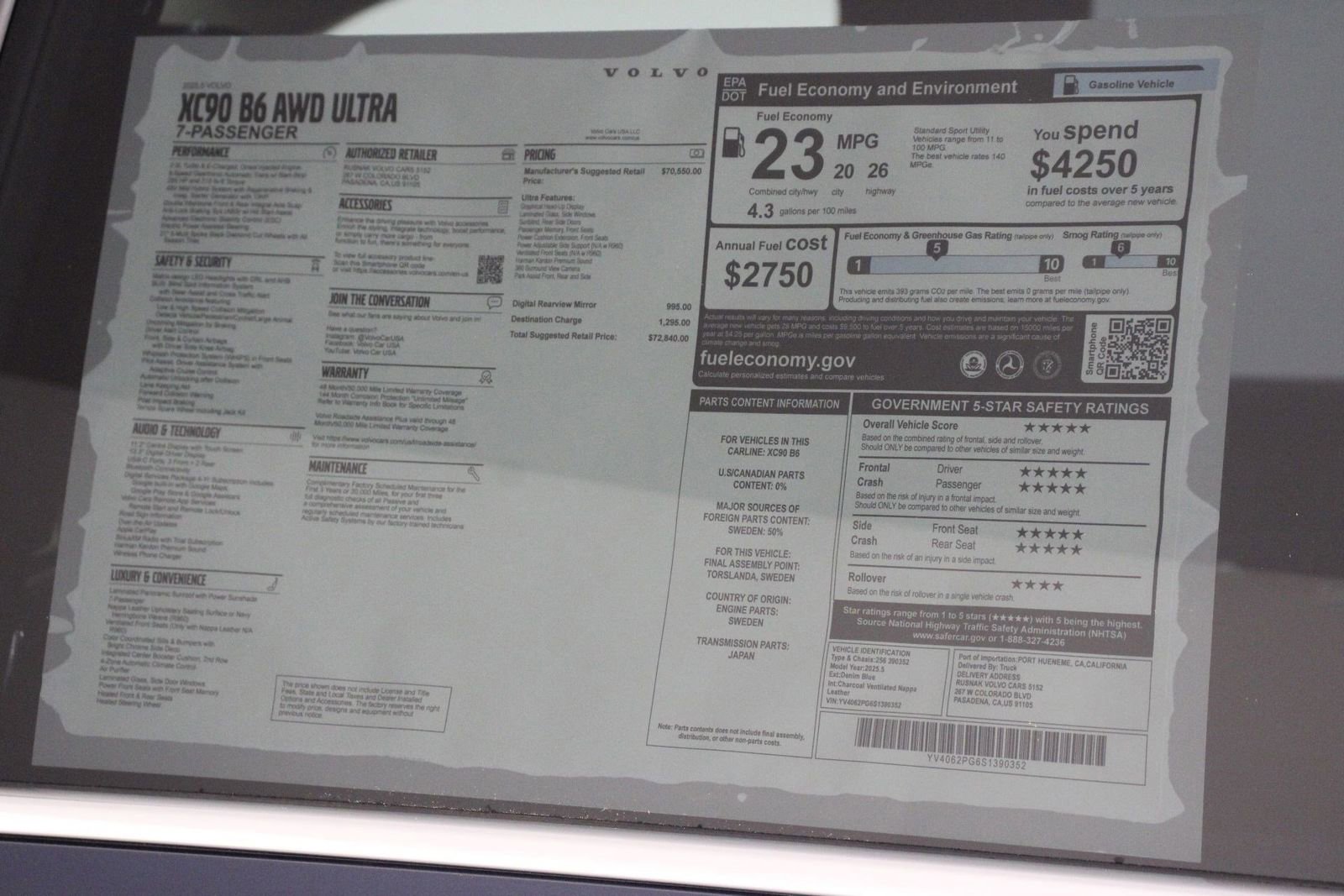 New 2025 Volvo XC90 B6 Ultra image 18