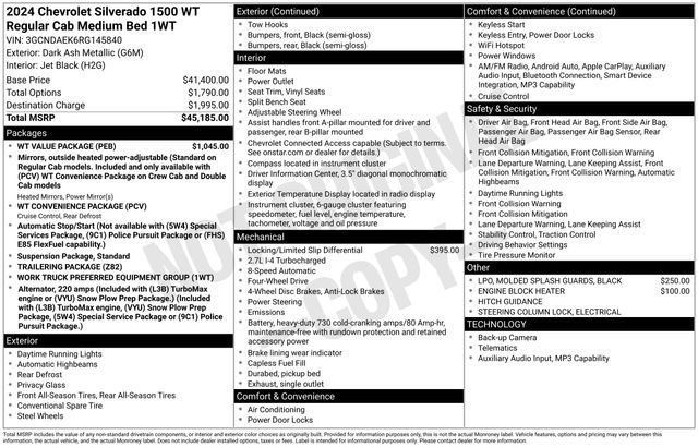 Used 2024 Chevrolet Silverado 1500 W/T w/ WT Value Package image 31