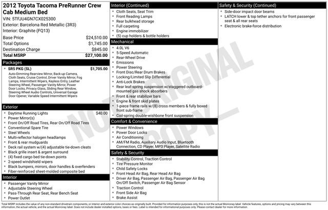 Used 2012 Toyota Tacoma PreRunner w/ SR5 Pkg image 27