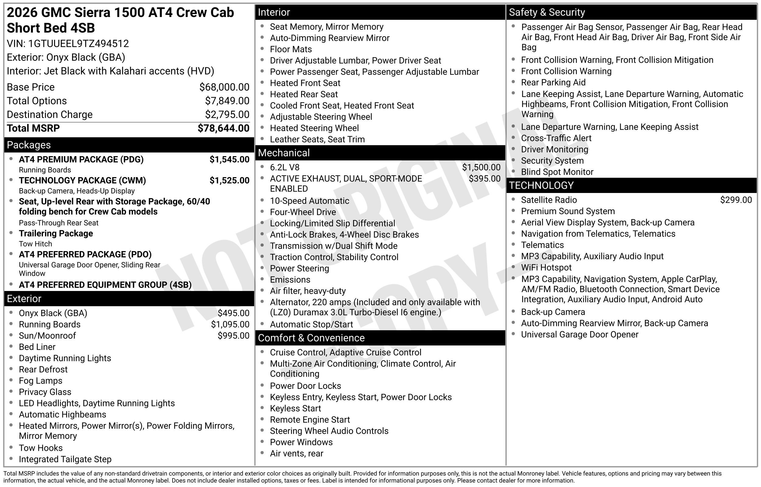 New 2026 GMC Sierra 1500 AT4 w/ AT4 Premium Package AWD/4WD image 3