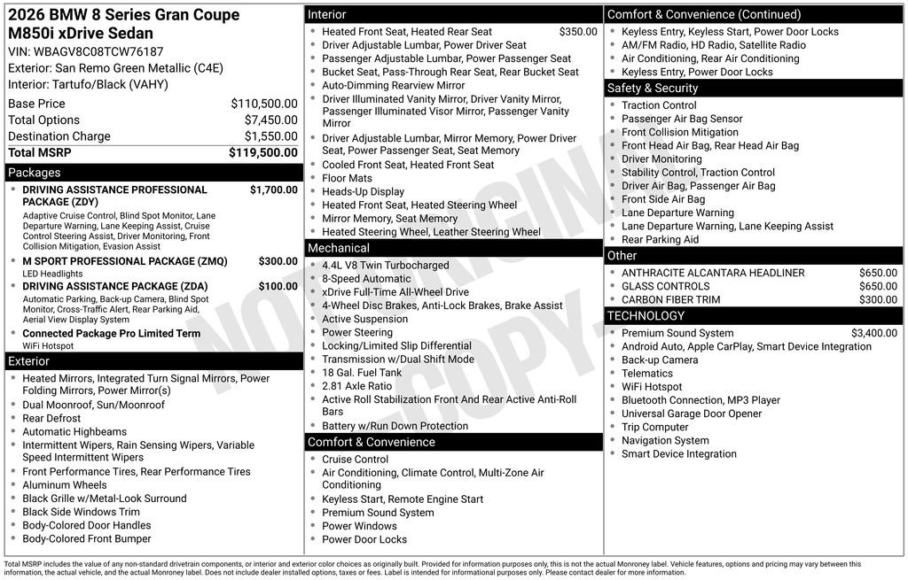 Used 2026 BMW M850i xDrive M850i xDrive Gran Coupe image 12
