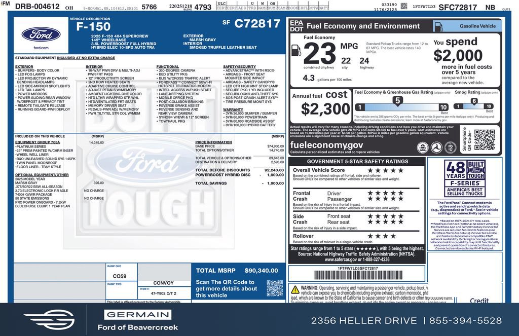 New 2025 Ford F150 Platinum w/ Equipment Group 703A Plus image 30