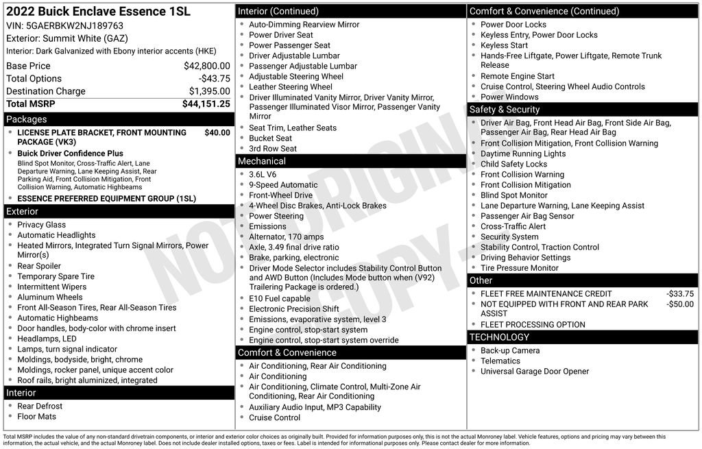 Used 2022 Buick Enclave Essence image 3
