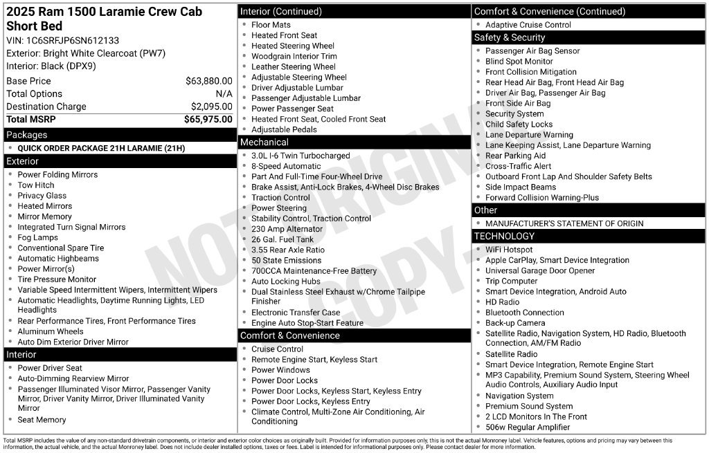 Used 2025 RAM 1500 Laramie AWD/4WD image 5