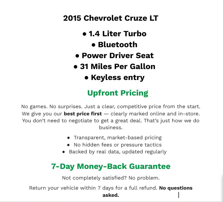 Used 2015 Chevrolet Cruze LT FWD image 2