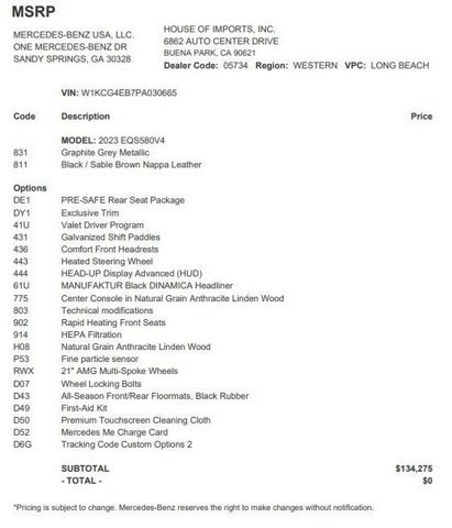 Certified 2023 Mercedes-Benz EQS 580 4MATIC Sedan image 3