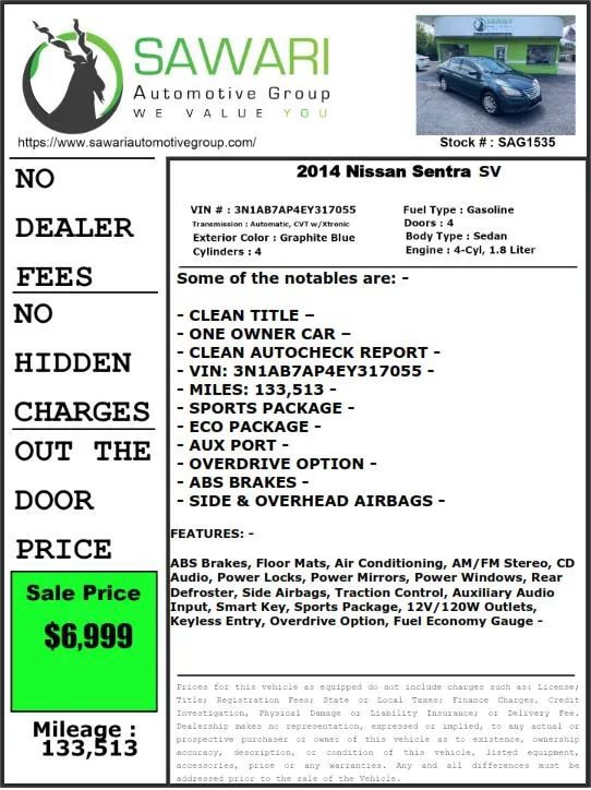 Used 2014 Nissan Sentra SV FWD image 21
