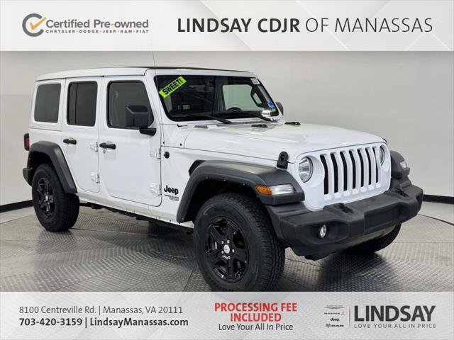 Certified 2021 Jeep Wrangler Unlimited Sport w/ Sun And Sound Package AWD/4WD image 1
