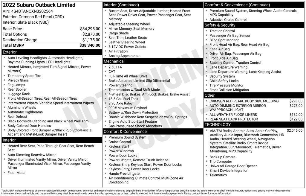 Used 2022 Subaru Outback Limited image 19