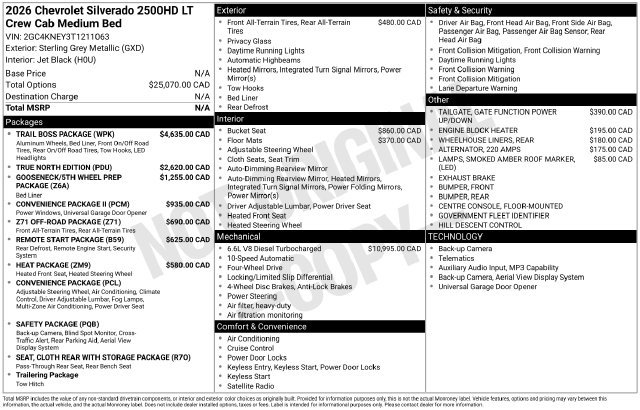 New 2026 Chevrolet Silverado 2500 LT w/ Trail Boss Package AWD/4WD image 4