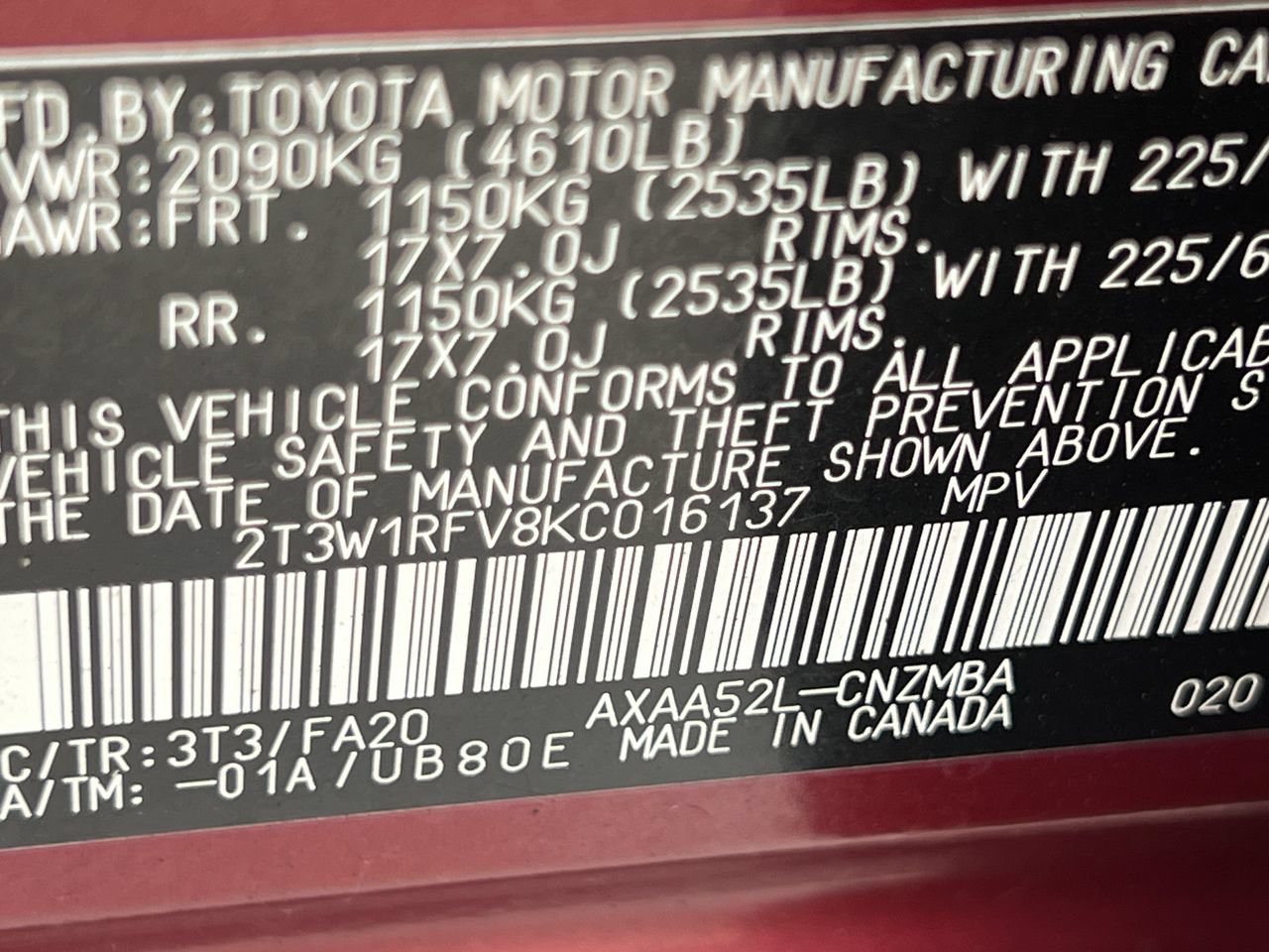 Used 2019 Toyota RAV4 XLE w/ Convenience Package FWD image 11