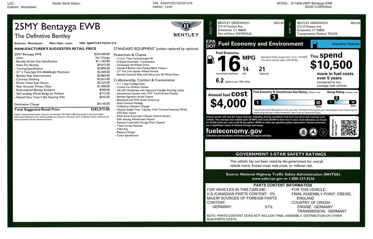 New 2025 Bentley Bentayga Extended Wheelbase image 32