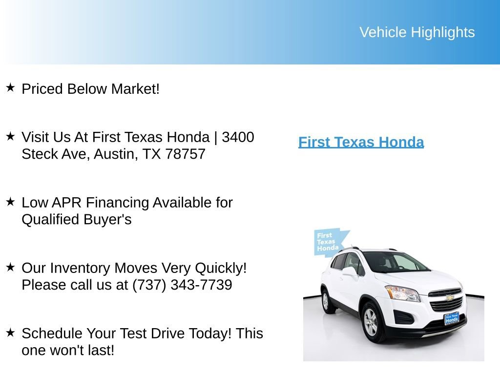 Used 2016 Chevrolet Trax LT w/ LT Convenience Package image 9