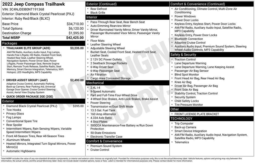 Used 2022 Jeep Compass Trailhawk w/ Trailhawk Elite Group image 11