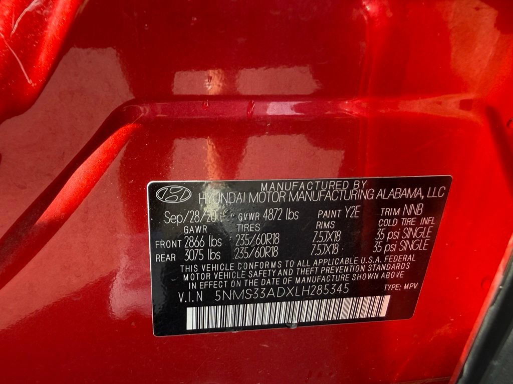 Used 2020 Hyundai Santa Fe SEL w/ Convenience Package FWD image 33