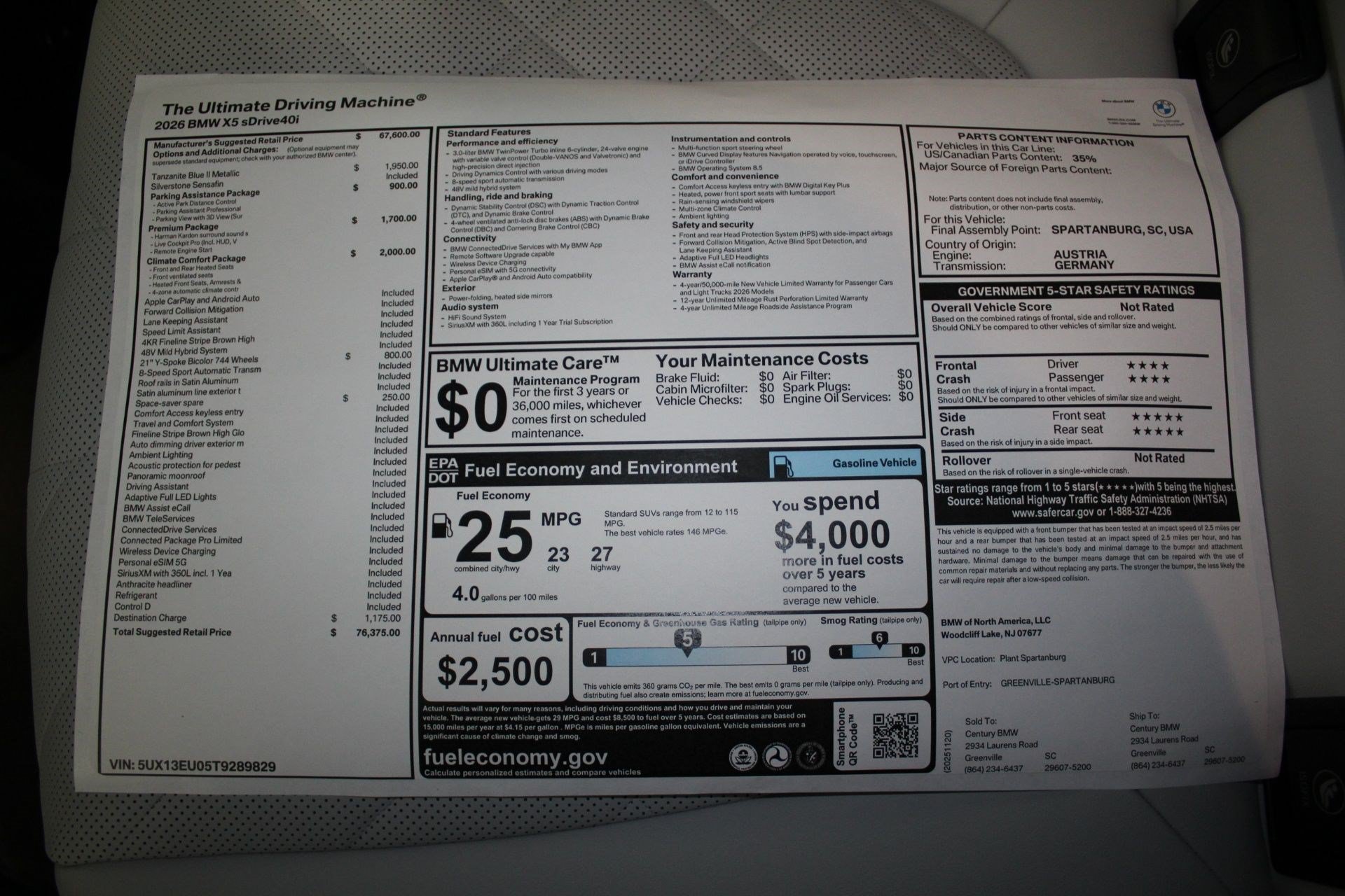 Used 2026 BMW X5 sDrive40i w/ Climate Comfort Package RWD image 19