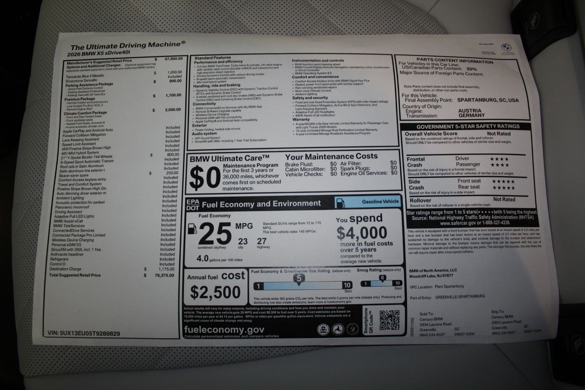 New 2026 BMW X5 sDrive40i w/ Climate Comfort Package RWD image 19