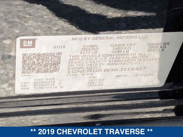 Used 2019 Chevrolet Traverse LT w/ LPO, Cargo Package FWD image 24