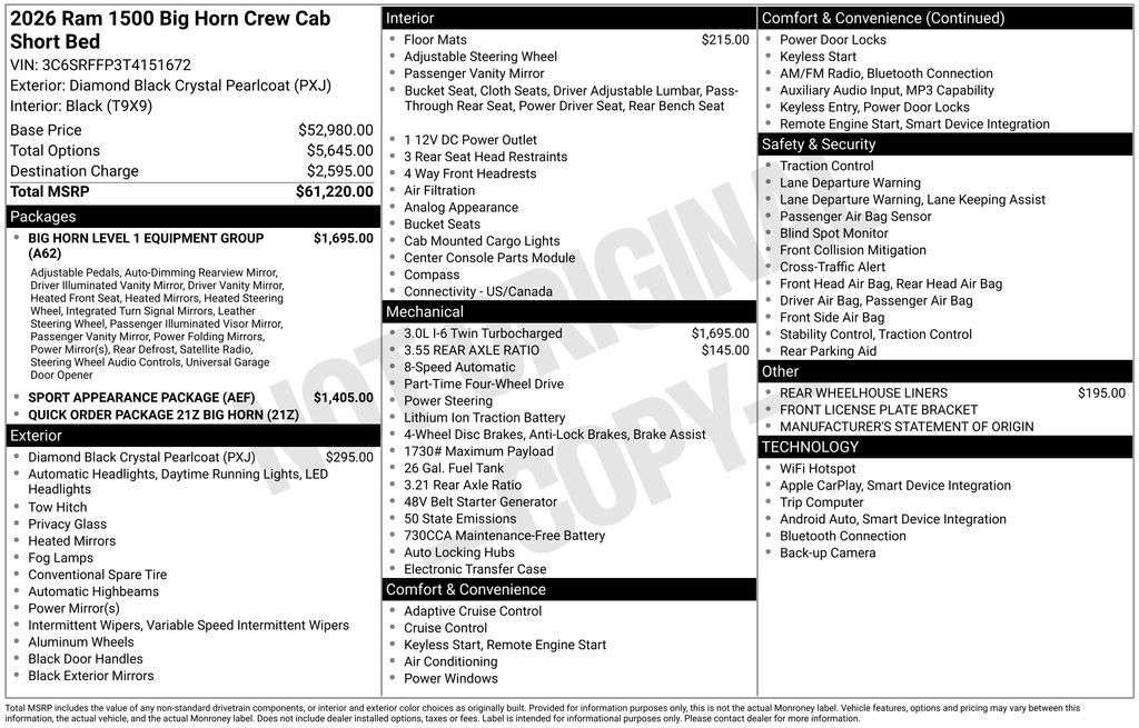 New 2026 RAM 1500 Big Horn AWD/4WD image 24