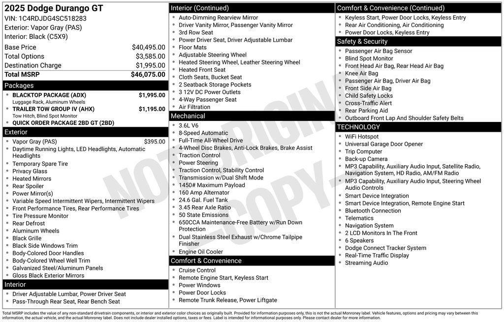 Used 2025 Dodge Durango GT w/ Blacktop Package AWD/4WD image 9
