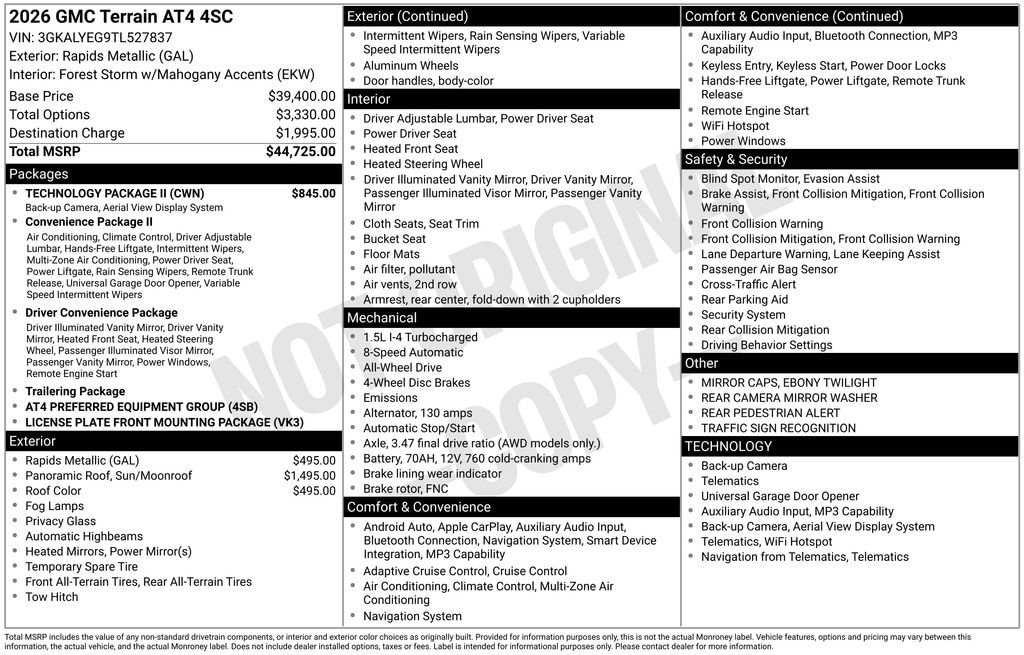 New 2026 GMC Terrain AT4 w/ Technology Package II AWD/4WD image 26