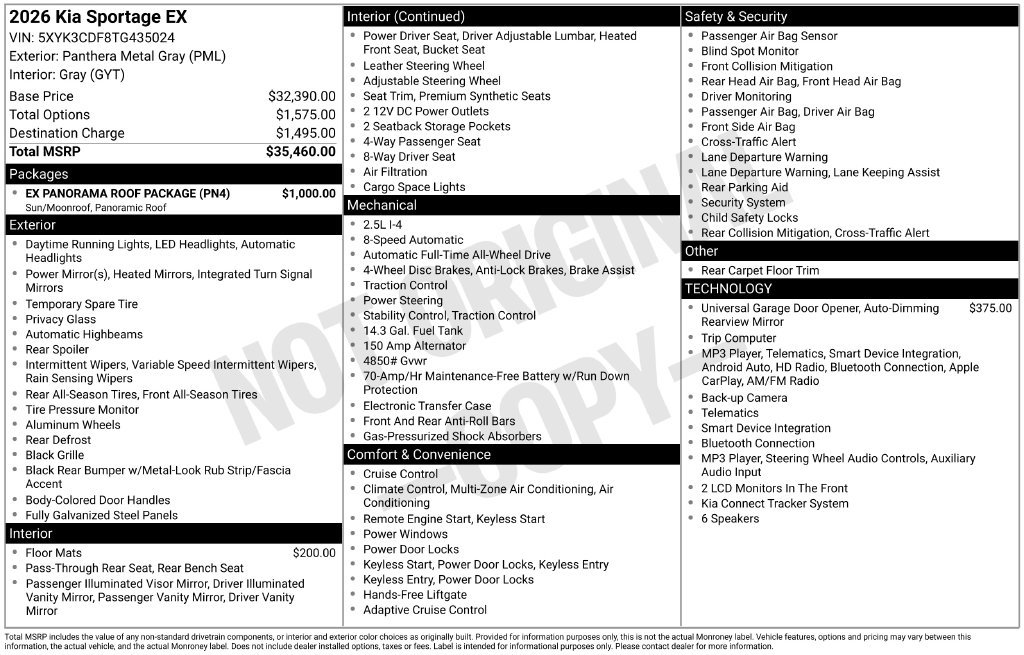 Certified 2026 Kia Sportage EX w/ EX Panorama Roof Package AWD/4WD image 25