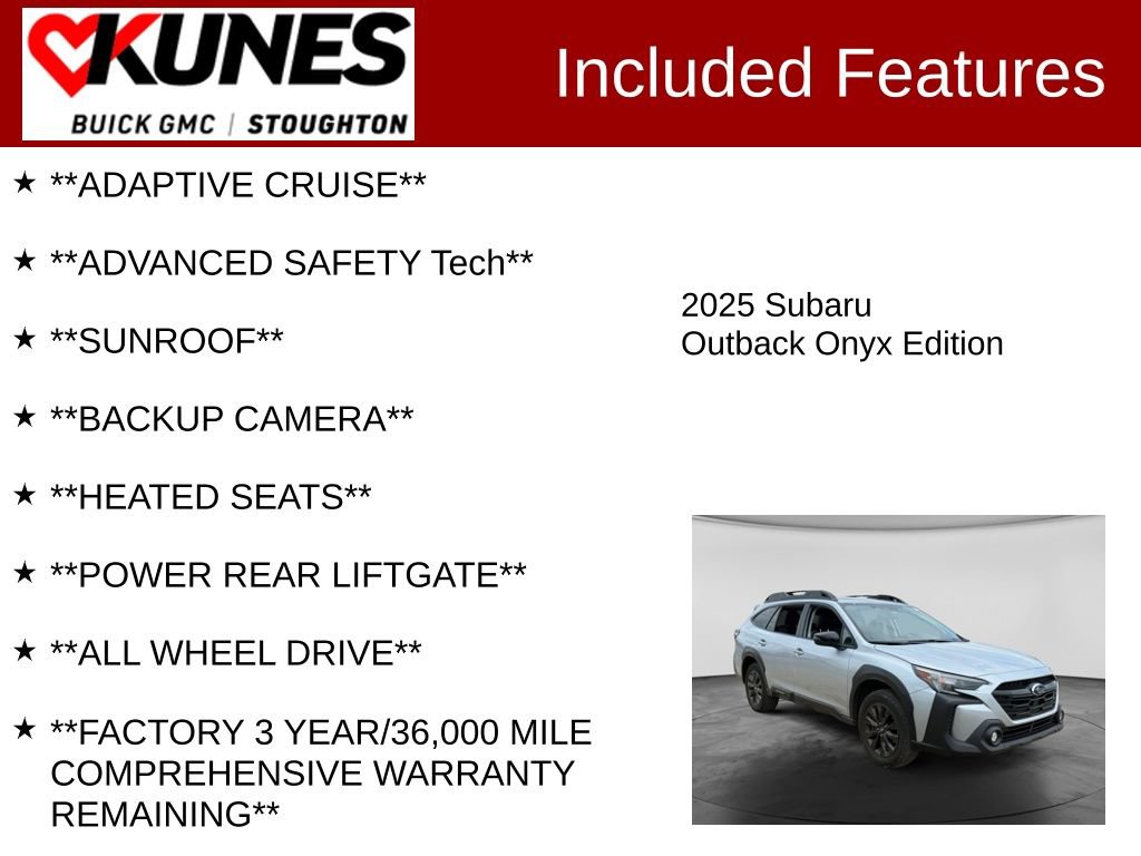 Used 2025 Subaru Outback Onyx Edition AWD/4WD image 2