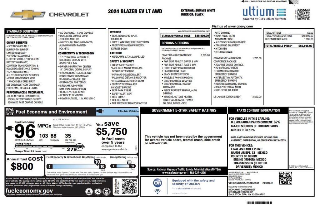 Used 2024 Chevrolet Blazer EV LT AWD/4WD image 2