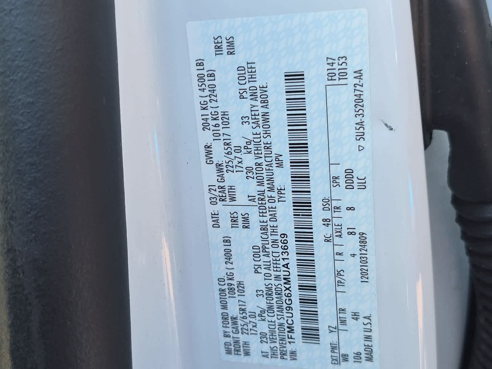 Used 2021 Ford Escape SE w/ Convenience Package AWD/4WD image 36