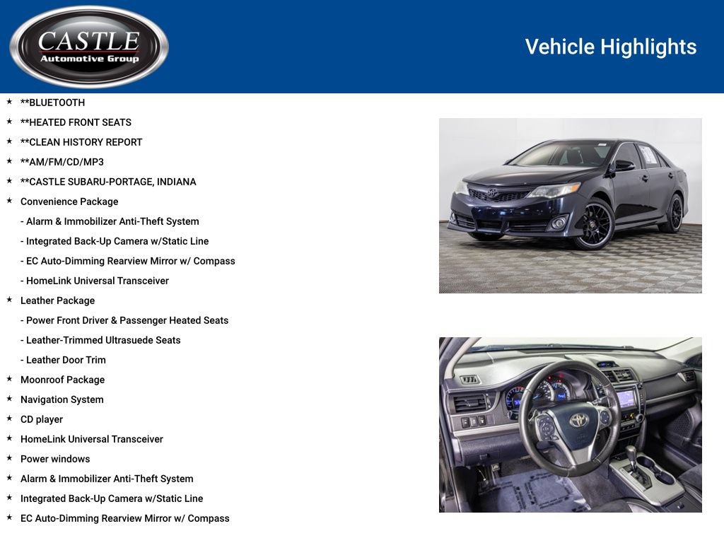 Used 2012 Toyota Camry SE w/ Leather Pkg FWD image 3