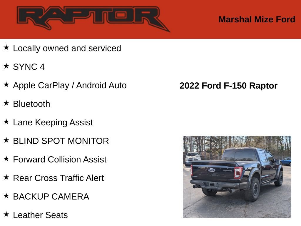 Used 2022 Ford F150 Raptor w/ Equipment Group 801A High image 2