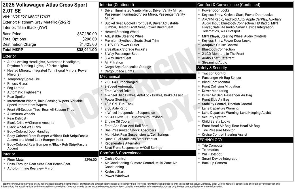 Used 2025 Volkswagen Atlas Cross Sport SE image 5