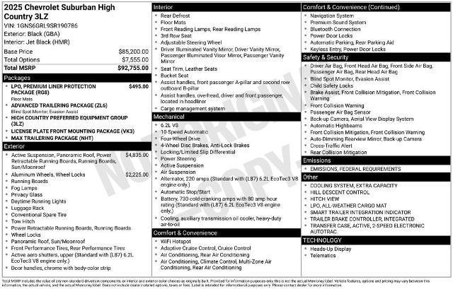 New 2025 Chevrolet Suburban High Country image 49