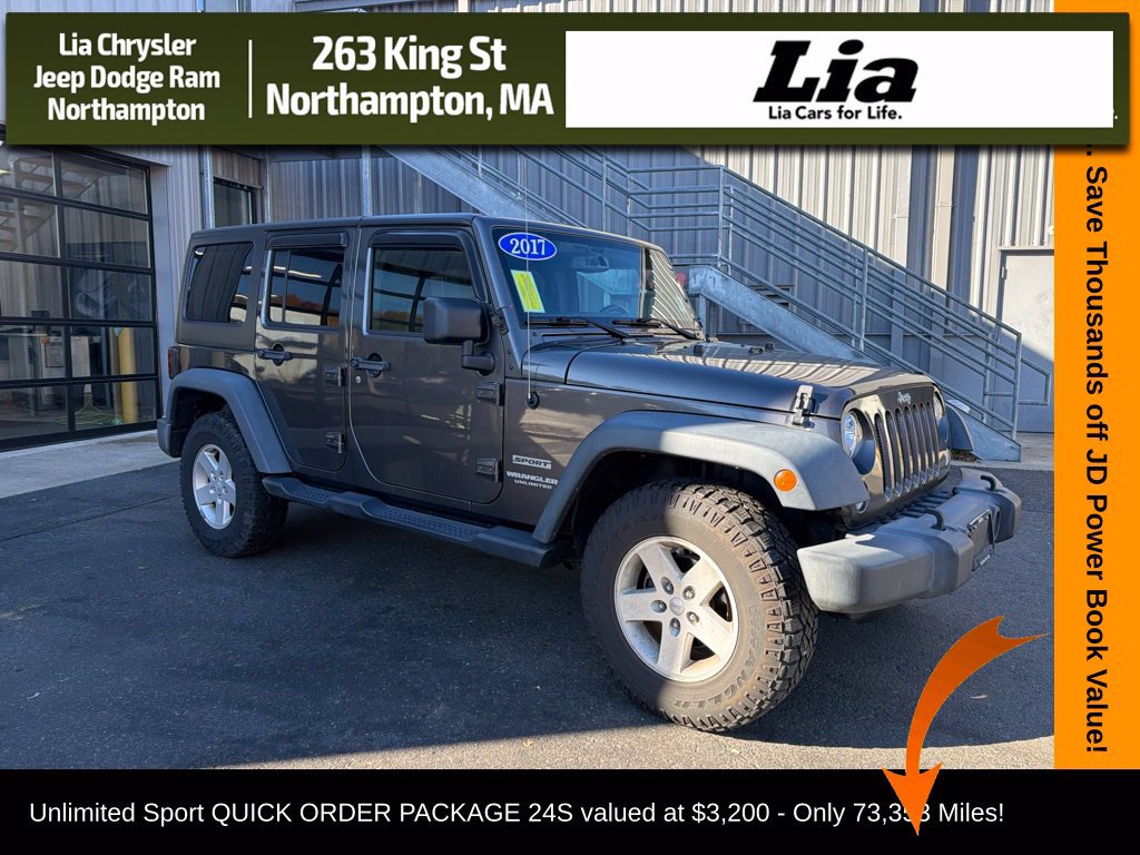 Certified 2017 Jeep Wrangler Unlimited Sport w/ Quick Order Package 24S AWD/4WD 360° Tour