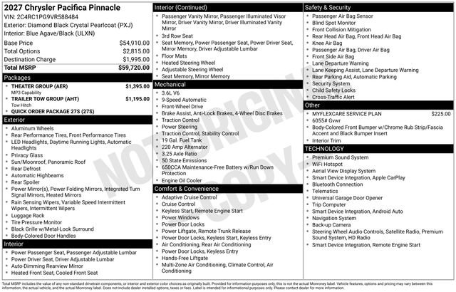 New 2027 Chrysler Pacifica Pinnacle w/ Theater Group FWD image 22