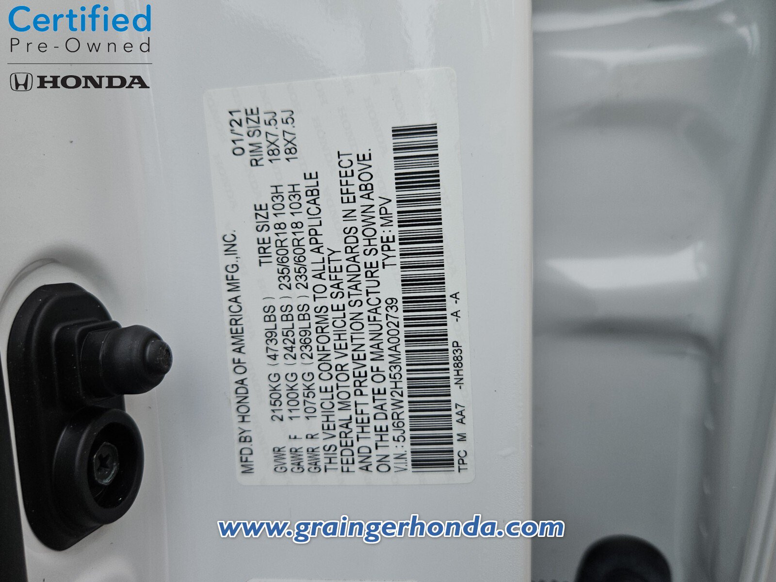 Certified 2021 Honda CR-V EX image 14