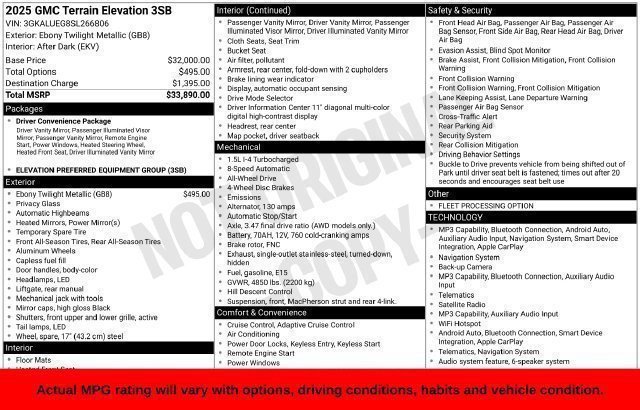 Used 2025 GMC Terrain Elevation AWD/4WD image 29